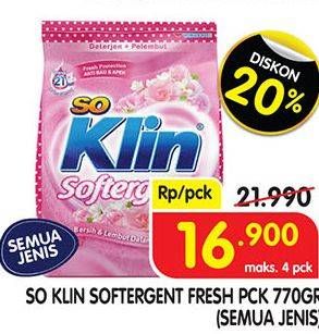 Promo Harga SO KLIN Softergent All Variants 770 gr - Superindo