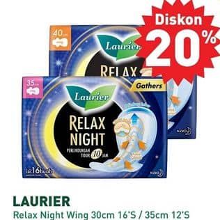 Promo Harga Laurier Relax Night 30cm, 35cm 12 pcs - Hypermart