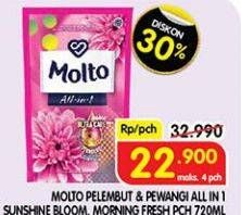 Promo Harga MOLTO All in 1 Pink Sunshine Bloom, Blue Morning Fresh 720 ml - Superindo