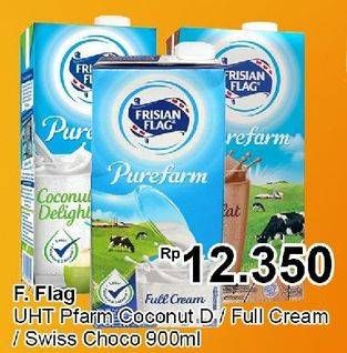 Promo Harga FRISIAN FLAG Susu UHT Purefarm Coconut Delight, Full Cream, Swiss Chocolate 900 ml - TIP TOP