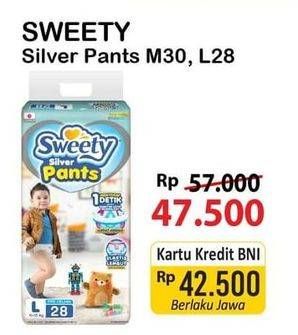 Promo Harga Sweety Silver Pants L28, M30 28 pcs - Alfamart