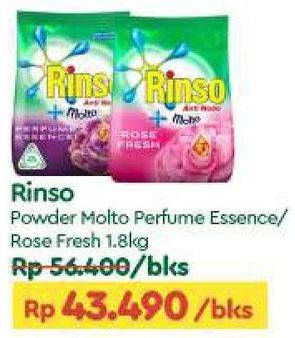 Promo Harga Rinso Anti Noda Deterjen Bubuk + Molto Purple Perfume Essence, + Molto Pink Rose Fresh 1800 gr - TIP TOP