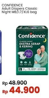 Promo Harga Confidence Adult Classic Night Ekstra Serap & Kering XL6, M8, L7 6 pcs - Indomaret