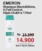 EMERON Shampoo Black & Shine, Hair Fall Control, Hijab Clean & Fresh 170ml