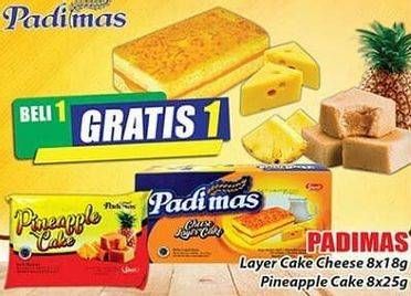 Promo Harga PADIMAS Layer Cake Cheese, Pineapple 8 pcs - Hari Hari