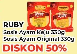 Promo Harga RUBY Sosis  Ayam Keju, Original 330 gr - Yogya