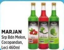 Promo Harga MARJAN Syrup Boudoin Melon, Cocopandan, Leci 460 ml - Alfamart