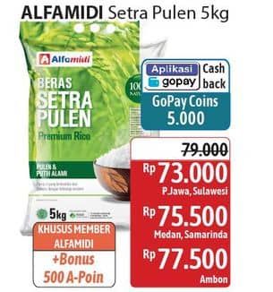 Promo Harga Alfamidi Beras Setra Pulen 5000 gr - Alfamidi