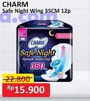 Promo Harga Charm Safe Night Wing 35cm 12 pcs - Alfamart