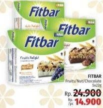 Promo Harga FITBAR Makanan Ringan Sehat Fruit, Choco, Nuts per 5 pcs 22 gr - LotteMart