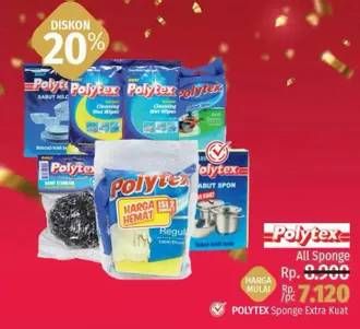 Promo Harga POLYTEX Spons Extra Kuat 6 pcs - LotteMart