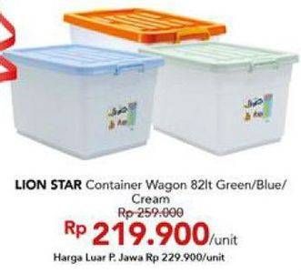 Promo Harga LION STAR Kotak Penyimpanan Wagon 82 ltr - Carrefour