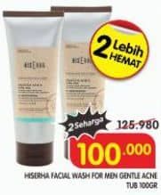 Promo Harga Hiserha Gentle Acne Facial Wash For Men 100 gr - Superindo