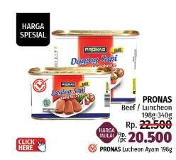 Promo Harga Pronas Daging Ayam Luncheon/Pronas Daging Sapi Luncheon  - LotteMart