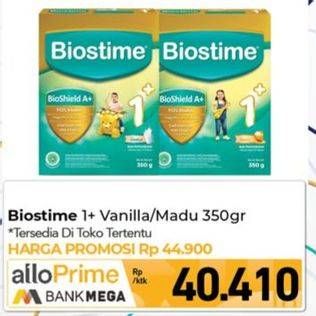 Promo Harga Biostime 1+ Susu Pertumbuhan Anak  Madu, Vanilla 350 gr - Carrefour