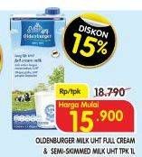 Promo Harga OLDENBURGER UHT Full Cream, Semi-Skimmed 1000 ml - Superindo