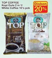 Promo Harga TOP COFFEE Kopi Gula 2 in 1 / White Coffee 10s  - Indomaret