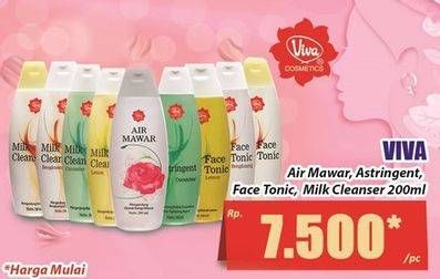 Promo Harga Viva Air Mawar, Astringent, Face Tonic, Milk Cleanser 200ml  - Hari Hari