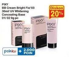 Promo Harga PIXY BB Cream Bright Fix 03/ UV Whitening Concealing Base 01, 02  - Indomaret