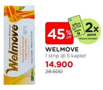 Promo Harga Welmove Vitamin Tulang Sendi 5 pcs - Watsons