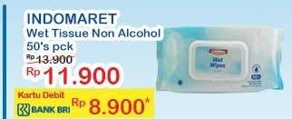 Promo Harga INDOMARET Wet Tissue Non Alkohol 50 sheet - Indomaret