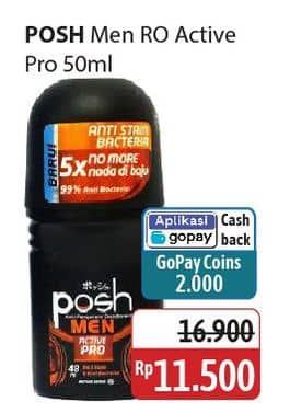 Promo Harga Posh Deo Roll On Men Active Pro 50 ml - Alfamidi