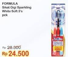 Promo Harga FORMULA Sikat Gigi Sparkling White Soft 3 pcs - Indomaret