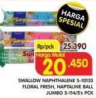 Promo Harga SWALLOW Floral Fresh/Jumbo Naphthalene Ball  - Superindo
