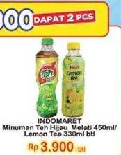 Promo Harga INDOMARET Minuman Teh Hijau Melati, Lemon 330 ml - Indomaret