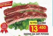 Promo Harga Iga Sapi Potong per 100 gr - Superindo