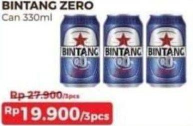 Promo Harga BINTANG Zero 330 ml - Alfamart