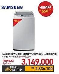 Promo Harga Samsung WA75H4200SG/SE | Washing Machine Top Loading 7.5kg  - Carrefour