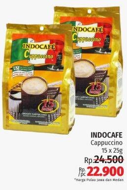 Promo Harga Indocafe Cappuccino per 15 sachet 25 gr - LotteMart