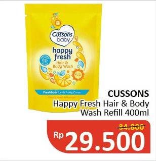 Promo Harga CUSSONS BABY Hair & Body Wash Happy Fresh 400 ml - Alfamidi