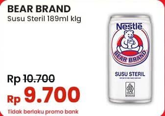 Promo Harga Bear Brand Susu Steril 189 ml - Indomaret