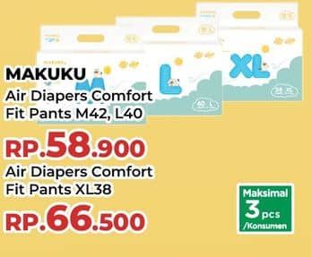 Promo Harga Makuku Comfort Fit Diapers Pants XL38 38 pcs - Yogya