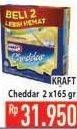 Promo Harga KRAFT Cheese Cheddar per 2 pcs 165 gr - Hypermart