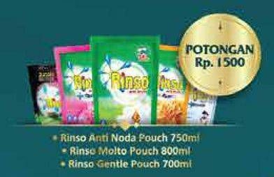 Promo Harga RINSO Anti Noda Liquid Detergent/Molto Liquid Detergent/Gentle Liquid  - Hypermart