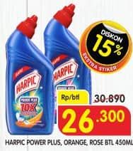 Promo Harga Harpic Pembersih Kloset Power Plus Orange, Power Plus Original, Power Plus Rose 450 ml - Superindo