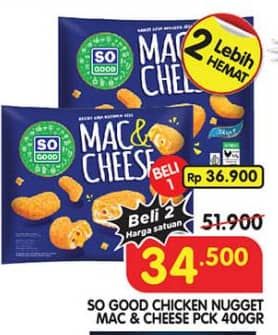 Promo Harga So Good Chicken Nugget Mac Cheese 400 gr - Superindo