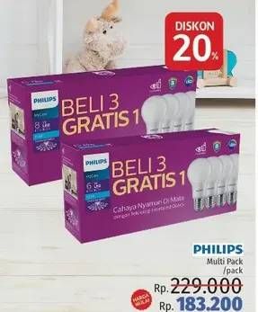 Promo Harga PHILIPS LED Bulb My Care 4 pcs - LotteMart