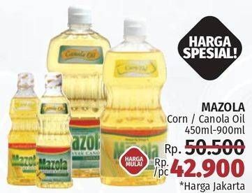Promo Harga MAZOLA Oil Corn, Canola 450 ml - LotteMart