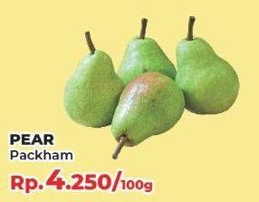 Promo Harga Pear Packham per 100 gr - Yogya