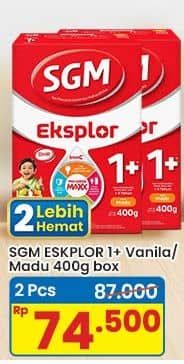 Promo Harga SGM Eksplor 1+ Susu Pertumbuhan Madu, Vanila 400 gr - Indomaret