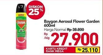 Promo Harga BAYGON Insektisida Spray Flower Garden 600 ml - Carrefour
