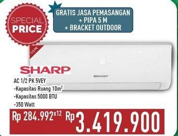 Promo Harga SHARP AH-A5VEY | AC 1/2PK  - Hypermart