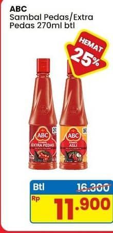 Promo Harga ABC Sambal Asli, Extra Pedas 270 ml - Indomaret