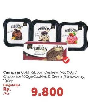 Promo Harga Gold Ribbon Cashew Nut 90ml / Chocolate/Cookies & Cream/Strawberry 100ml  - Carrefour