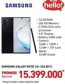 Promo Harga SAMSUNG Galaxy Note 10 Plus 256 EF/C  - Carrefour