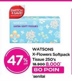 Promo Harga WATSONS X Flower Soft Pack Tissue 250 pcs - Watsons